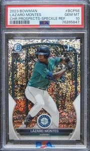 2023 Lazaro Montes 1st Bowman Chrome Prospects Speckle Refractor /299 Psa 10 - Picture 1 of 5