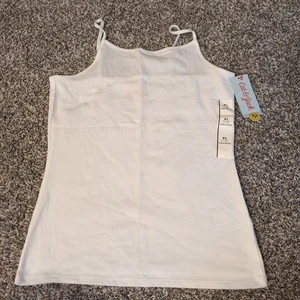 NWT Cat & Jack Girls XL (14) White Spaghetti Strap Tank Top Cotton Blend - Picture 1 of 3