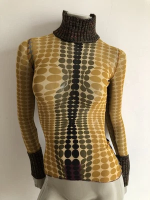 Tee shirt femme vintage année 1995 excellent état Vasarely de Jean Paul Gaultier - Photo 1/4