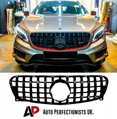 AUTO PERFECTIONISTS UK Mercedes GLA Class X156 Gloss Black Front PANAMERICANA GT GTR Grille Grill 17-19
