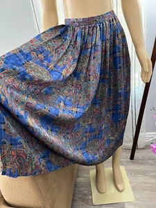 Vintage Donna Morgan Paisley Floral Maxi Skirt Size 8 Pleated Colorful Circle - Picture 1 of 11