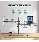 Monitor Stand with Laptop Tray Desk Mount 2-in-1 Dual Arm Fully Adjustable Mount