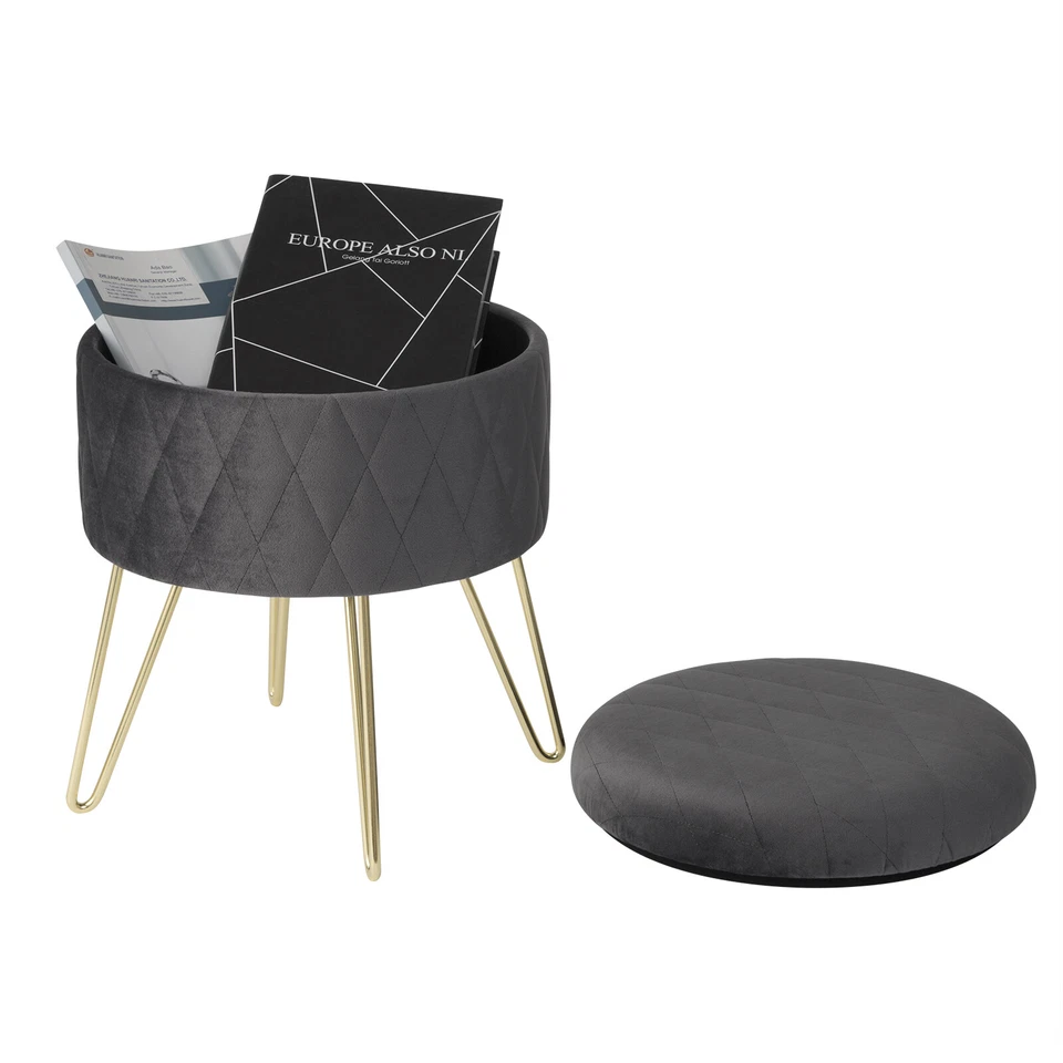 Woltu Sitzhocker Bezug Grau Stoff Hocker Polster Möbel Wohnen