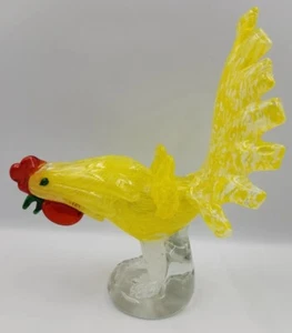 Murano Style Art Glass Rooster Bird Figure - Picture 1 of 7