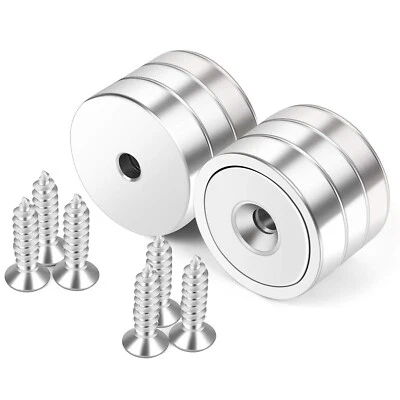 BRANDED Magnets, 130lb Super Strong Round Magnet with Hole in The Center for Mounting...