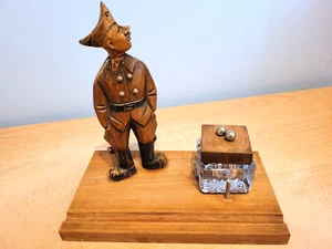 Collectable Folk Art Carved Woodenware Figural Inkstand Featuring a Soldier. - Picture 1 of 21