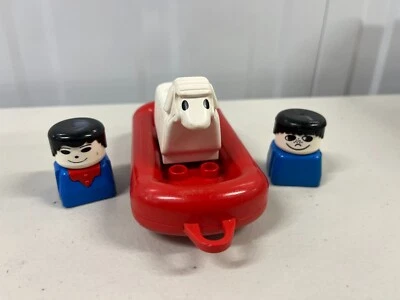 Vintage LEGO Duplo People Boat Sheep Square Bottom Minifigures Toys Loose Set - Image 1 of 4