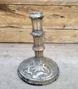 Vintage German Silver Floral Candle Stand Candle Holder Stand