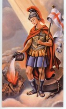 St. Florian Fireman Prayer- Relic Laminated Holy Card - Blessed by Pope Francis 