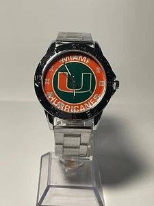 Reloj Hombre Miami Hurricanes NCAA Acero Inoxidable NUEVO - Imagen 1 de 6