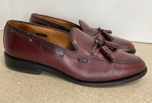 Allen Edmonds Grayson Tassel Loafer Dress Shoes Mens 10C Burgundy 8227 USA $395 - Picture 1 of 12