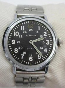 Vintage Mens Westclox Watch Military Service 17 Jewel 12/24 hour Dial - Picture 1 of 1