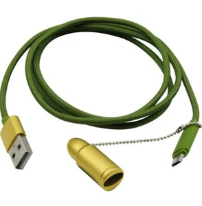MobileSpec MB06110 3ft. Cable micro USB con cubierta en forma de bala VERDE/ORO - Imagen 1 de 2