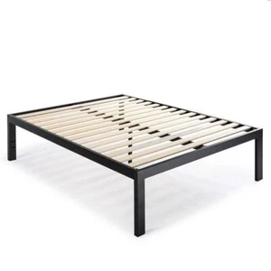 King size 18 Inch Easy Assemble Metal Platform Bed Frame Wooden Slats - Picture 1 of 3