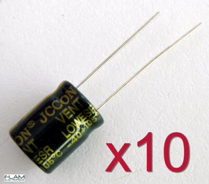 10x Condensateur JCCON 35V 470uF LOW ESR Electrolytic Capacitor 13x10mm - Imagen 1 de 2