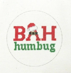 Pepperberry Designs Bah Humbug Ornament Handpainted Needlepoint Canvas  - Picture 1 of 1
