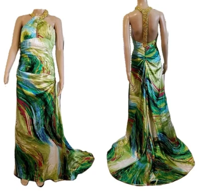 Flirt Maggie Sottero Size 8 Long Formal Dress Tropical Green Print - Image 1 of 4