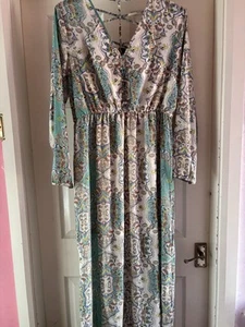 Boohoo Size 18 Multicoloured Cage Detail Paisley Woven Maxi Dress - Picture 1 of 8