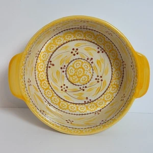 Temp-Tations Old World Yellow Round Baker 1.5 Qt With Metal Stand - Picture 1 of 7