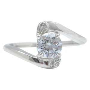 925 Sterling Silver 2.47Ct D/VVS1 Round Cut Solitaire With Accents Women's Ring - Picture 1 of 4