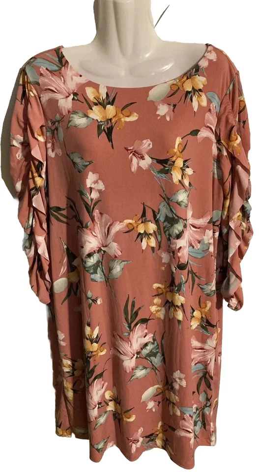 Cato J/M Garnet Rose Floral Dress- Size L - EST 1946 orig.