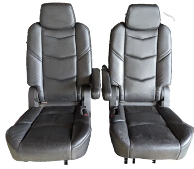 Asientos con canastilla OEM para 2015-2020 SUBURBAN ESCALADE CUERO NEGRO segunda fila Foto 1 de 2