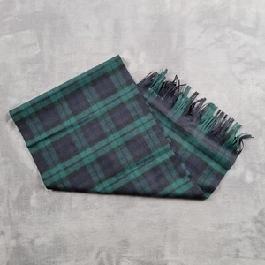 Vintage Pendleton Scarf Black Watch Tartan Plaid USA Made 49" x 12" Blue Green - Picture 1 of 11