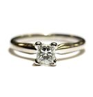GIA 14k white gold .52ct SI1 K Princess diamond solitaire engagement ring 2.7g