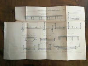 ANNALES PONTS et CHAUSSEES (Dep 75) - Plan de ponts métalliques de Paris 1883 - Imagen 1 de 4
