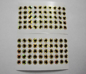 100 GOLD PRISM EYES for SPINNERBAITS & LURES 7/32" FLAT STICK ON - Picture 1 of 1