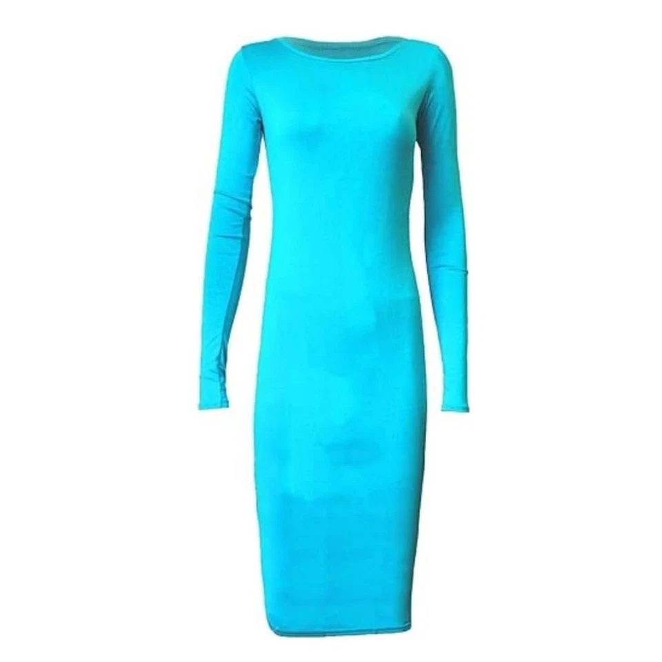 Maxi vestido midi estampado de jersey ceñido al cuerpo elástico manga larga talla grande para mujer Foto 1 de 1