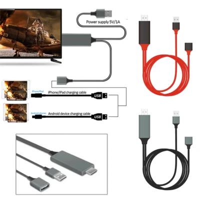 Adapter Converter Audio HDMI Video Mirroring Cable Phone to TV 1080P HDTV ✲ - Image 1 of 4