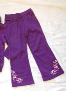 Gymboree PRETTY IN PLUMS Purple Knit Pants Floral Embroidery NWT 4 5 - Picture 1 of 1