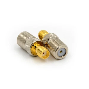 F Female Jack to SMA Female Jack Straight Coaxial Coax RF Adapter Connector Ts - Zdjęcie 1 z 6