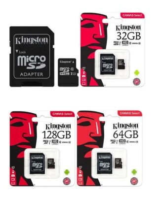 KINGSTON CANVAS Select MICRO SD 32GB 64GB 128GB MEMORY CARD CON ADATTATORE - Immagine 1 di 4