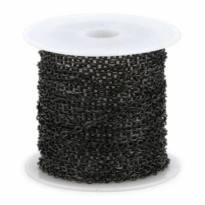 Cadena de eslabones de acero inoxidable plata/oro cadena de cable para hacer joyas Foto 1 de 4