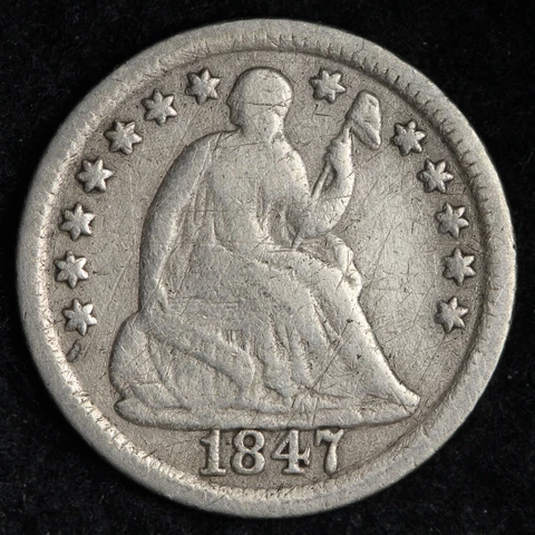 1847 Seated Liberty Silver Half Dime CHOICE FINE E207 QNM Cover