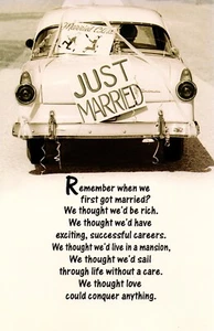 Nostalgic OUR ANNIVERSARY Card, "Just Married" by American Greetings + Envelope - Picture 1 of 5