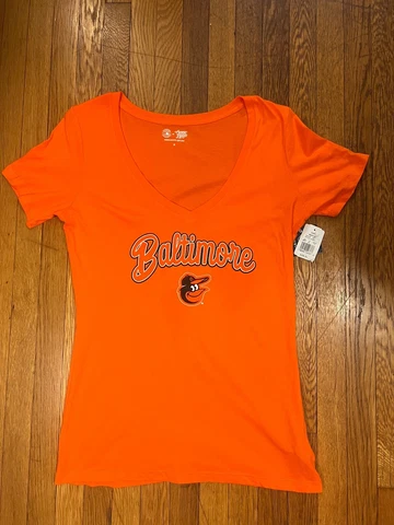 MLB Baltimore Orioles Campus Lifestyle Women's V Neck Shirt Sports Baseball NEW Cover