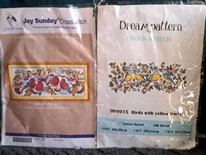 DIY Lot of 2 Counted Cross Stitch Kit Birds C005 - Picture 1 of 7