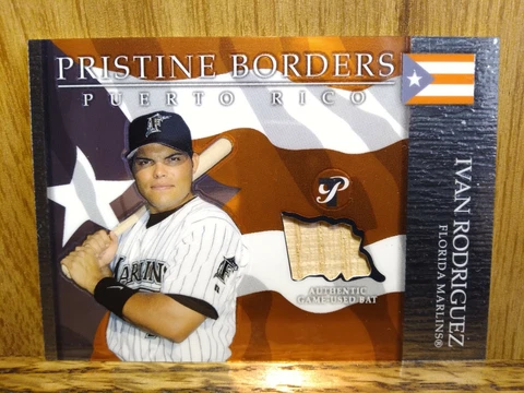 Florida Marlins IVAN RODRIGUEZ Game-Used Bat Baseball Card 2003 Topps Pristine Cover