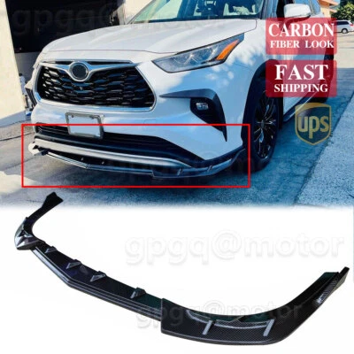 For Toyota Highlander 2020-2023 XLE LE Carbon Front Bumper Lip Spoiler Protector - Image 1 of 4