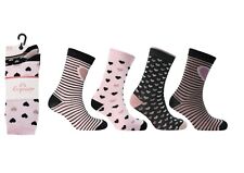 NEW 12 PAIRS Ladies Elegance Heart & Spots Socks by Exquisite - Size (4-8)