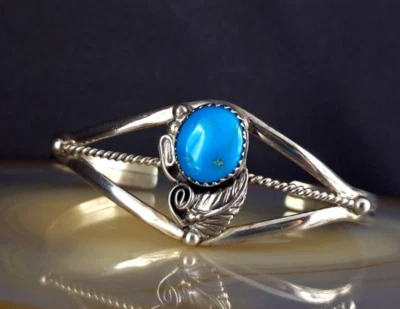 Armreif Silber Türkis Indianer Feder - ausgefallen & verspielt  - Bild 1 von 4