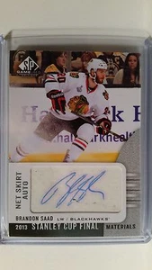 2013-14 SP Game Used Brandon Saad Stanley Final Auto Net Skirt SSP SCNSA-BS - Picture 1 of 2