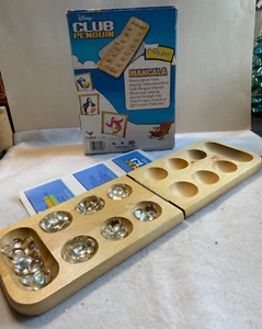 Disney Club Penguin Mancala Wooden Board Game by Cardinal 64157 ~ 42+ Stones - Picture 1 of 11