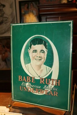 1993 Babe Ruth All American Athletic Underwear Metal Sign MLB 12" x 16"  - Image 1 of 4