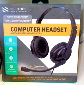 NEW Slide Computer Gaming Headset Microphone Comfort Air Cushions Audio Adapter - Picture 1 of 1