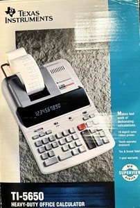 Texas Instruments Ti-5660 SuperView 12-Digits 2-Color Printing Calculator TESTED - Picture 1 of 11