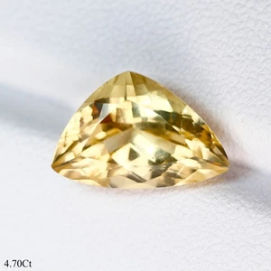 4.70 Ct Incomparable Trillion 14.5 x 9.6 MM Yellow Brazil Natural Yellolw Beryl - Picture 1 of 5